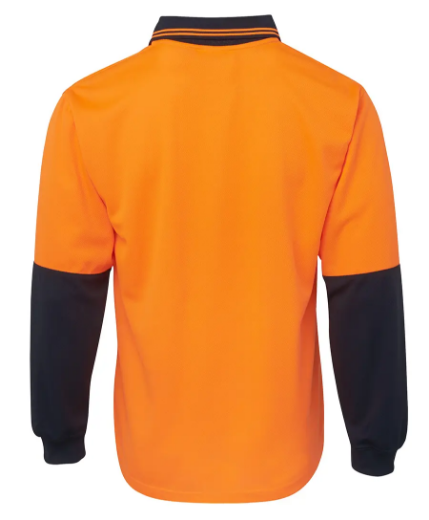 Picture of JB's Wear, HV L/S Traditional Polo- Orange Navy Size 8/9XL